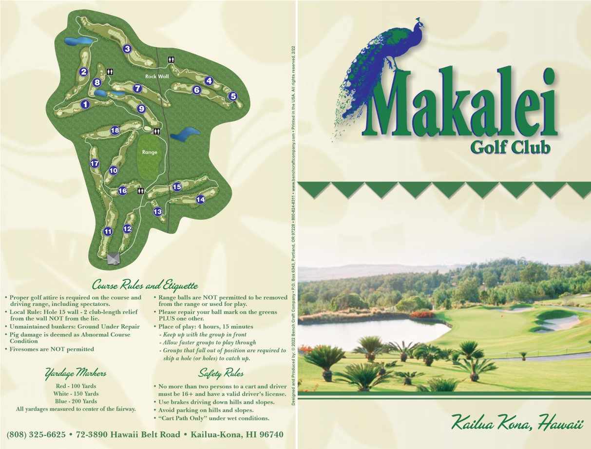 Makalei Scorecard  Back Cover